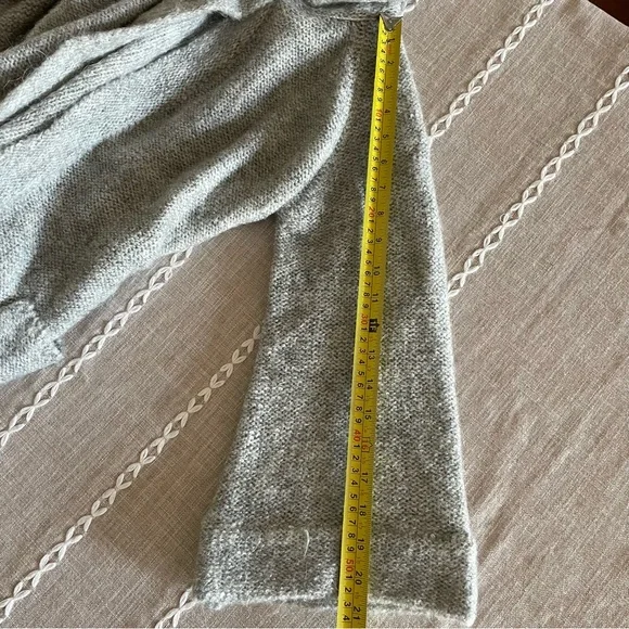 Effortless Cape-Style LUXE Knit Sweater Petite Fit, Heather Gray Soft & Cozy - Picture 9 of 12